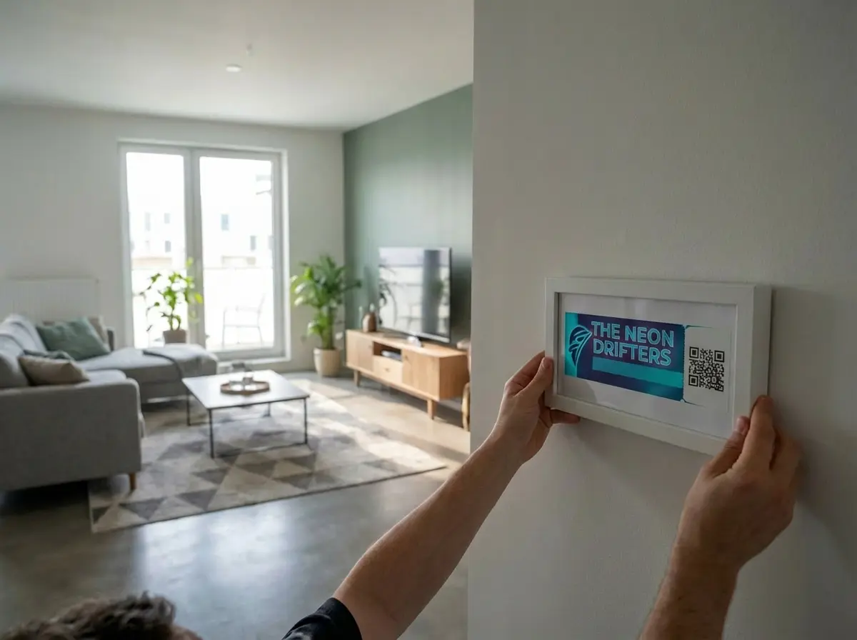 Bilderrahmen mit QR Code für die Wand